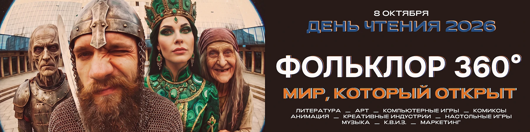 8 октября библиотека имени В. Г. Белинского превратится в мультиформатную площадку, где фольклор раскрывается на 360 градусов — от литературы и книжной иллюстрации до видеоигр, от поэзии до фолк-рока.